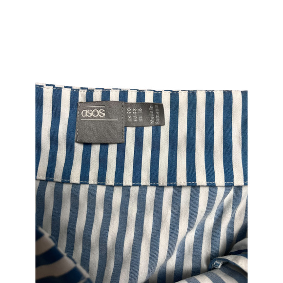 ASOS Blue White Striped Button Down Skirt Size 16 - Picture 3 of 5